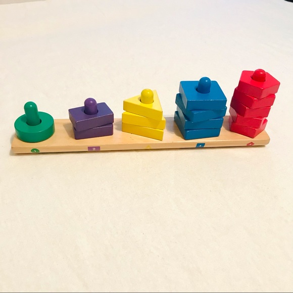 Melissa & Doug Toys Melissa Doug Stack And Sort Board Wooden Educational Toy 5 Pieces Poshmark
